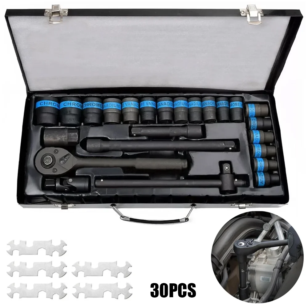 1/2" Racket Socket Set Car Repair Kit with Quick Ratcheting Wrench Extension Tools Hand Tool Sleeve Wrench UK Stock
