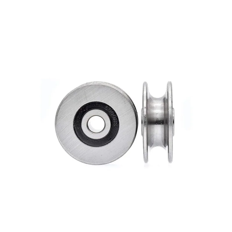 1Pc Stainless Steel Deep U-Groove Ball Bearing Pulley, Metal Pulley, Wheel Bearings, Wire Rope Pulley 8mm/0.3