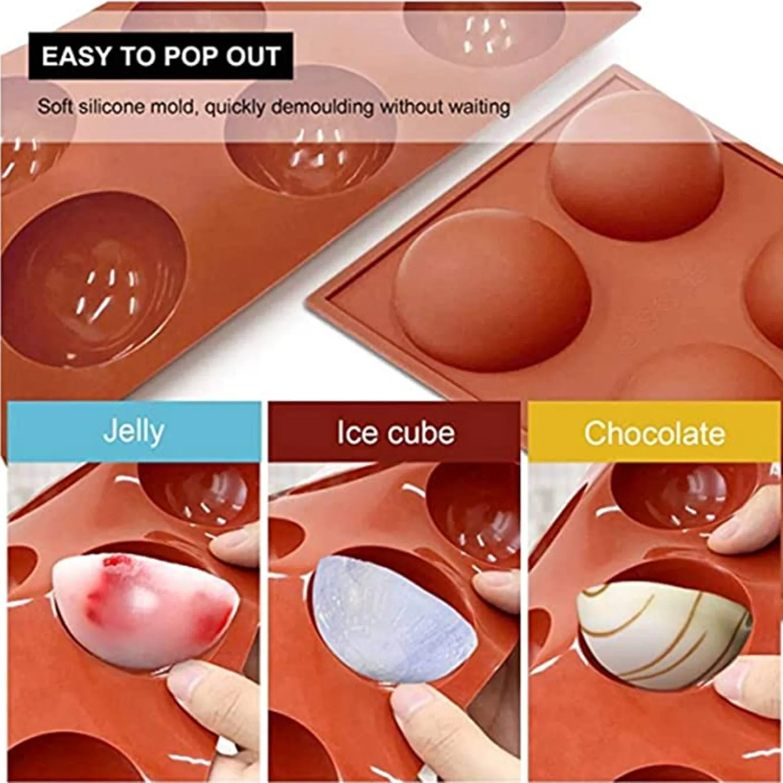 DIY Ball Round Half Sphere Silicone Molds for 3D Baking Pudding Mousse Chocolate Cake Decoration Mold Kitchen Accessories Tools