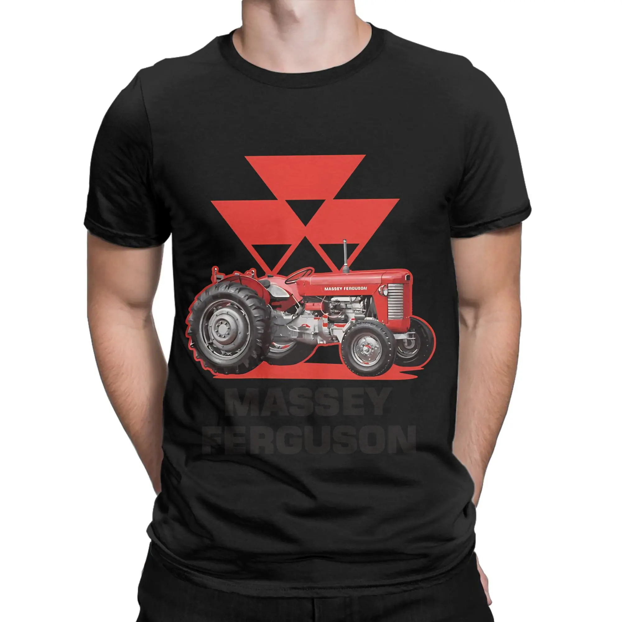 Vintage Tractor Massey Ferguson Classic  Shirt Funny Graphic 100% Cotton T-Shirt Massey Ferguson Tops Tees For Men