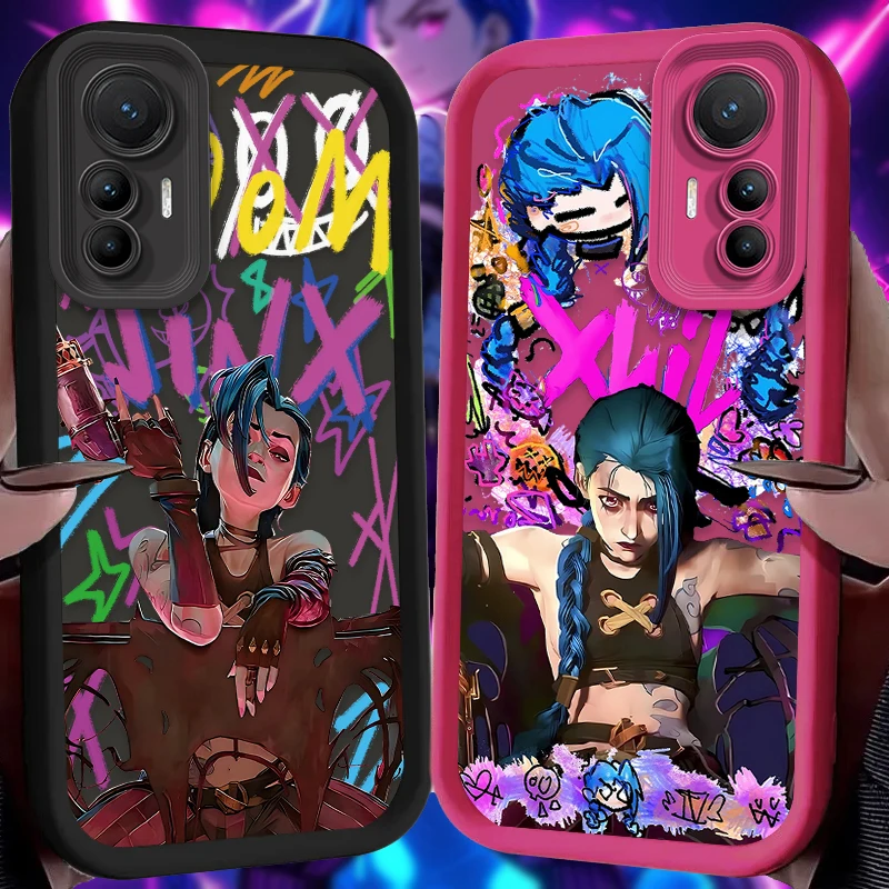 Arcanos quentes j-jinx graffiti caso para xiaomi 14t 11t 12t 13t 13 12 11 lite 5g ne poco x6 x5 f6 f5 f3 x4 gt x3 nfc m5s m6 pro 4g