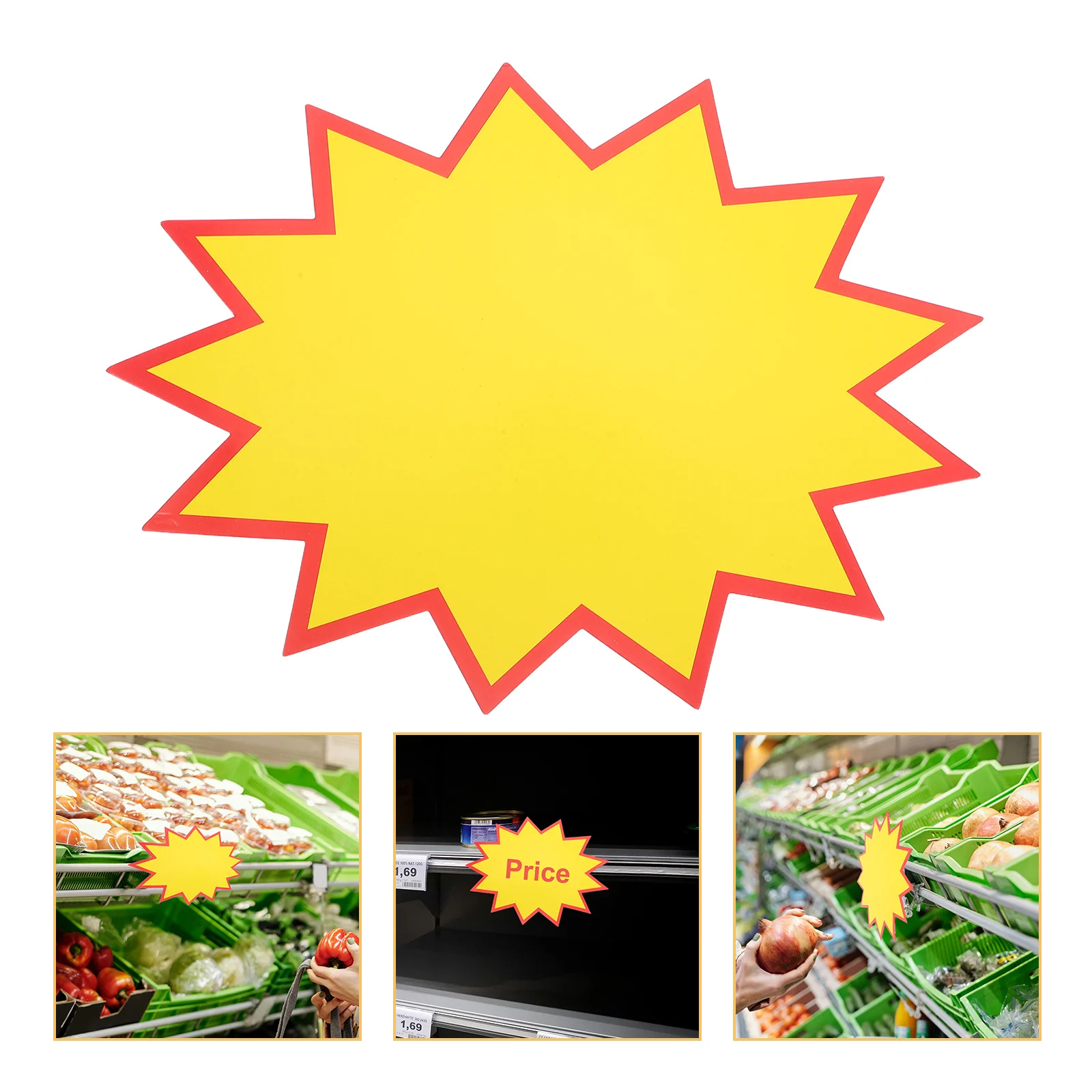30pcs Explosion Sign Sticker Blank Advertising Paper Supermarket Price Tag Eco Friendly Safe Long Term Use Home Office