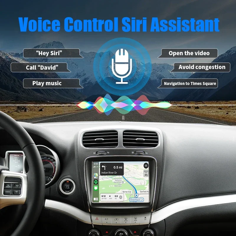 2025 Wireless CarPlay for Dodge Journey 2013-2016 Android Auto Interface Upgrade Retrofit Mirroring Multimedia Navigation view 3