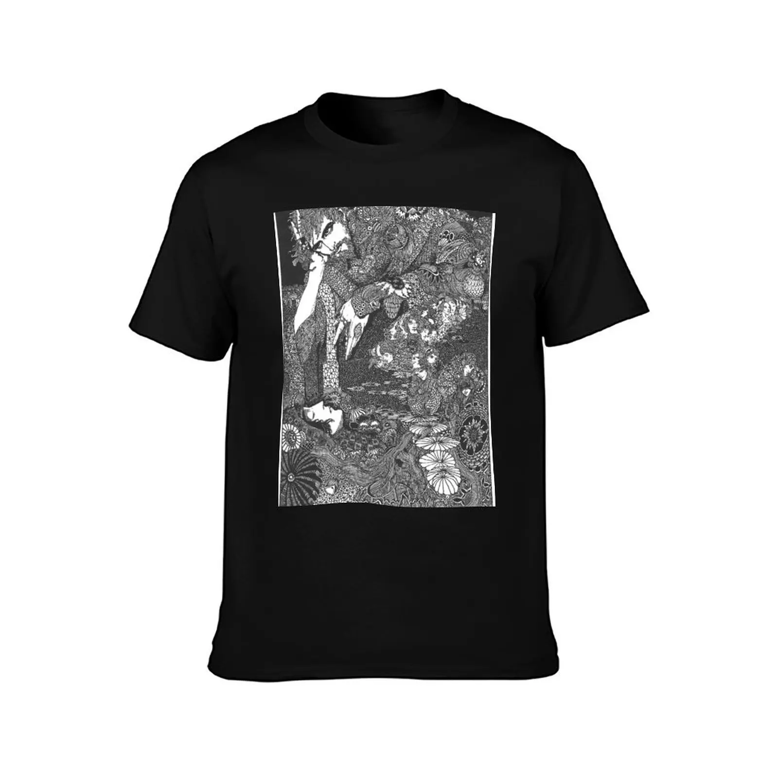 The Earth Grew Dark by Harry Clarke T-Shirt Daily Casual Short Sleeve Tee Shirt
