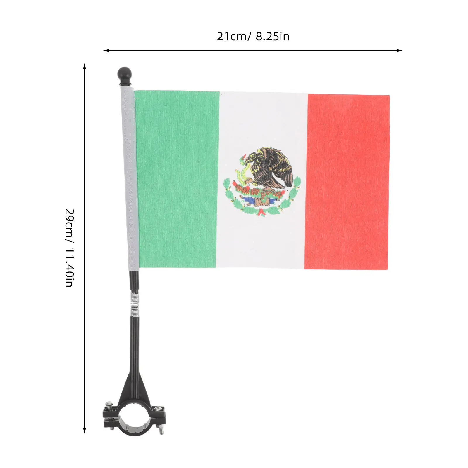 4Pcs Bicycle Safety Flags Mexican Bike Handlebar Flag Pole Mexico National Color Decoration Outdoor Cycling Flag Holder for Bike