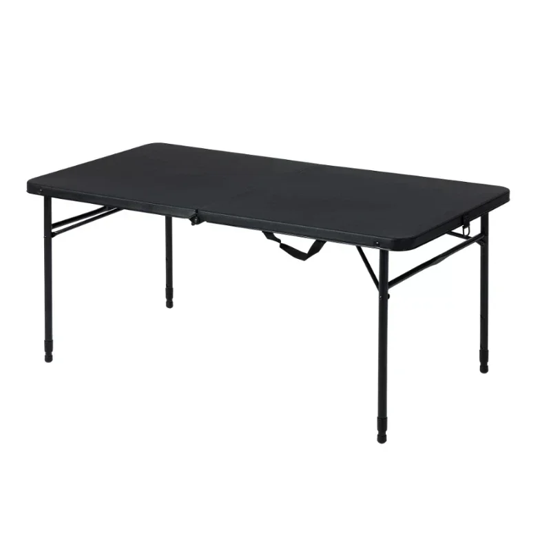 Mainstays 4 Foot Fold-In-Half Adjustable Table, Rich Black desk table  tables  study table