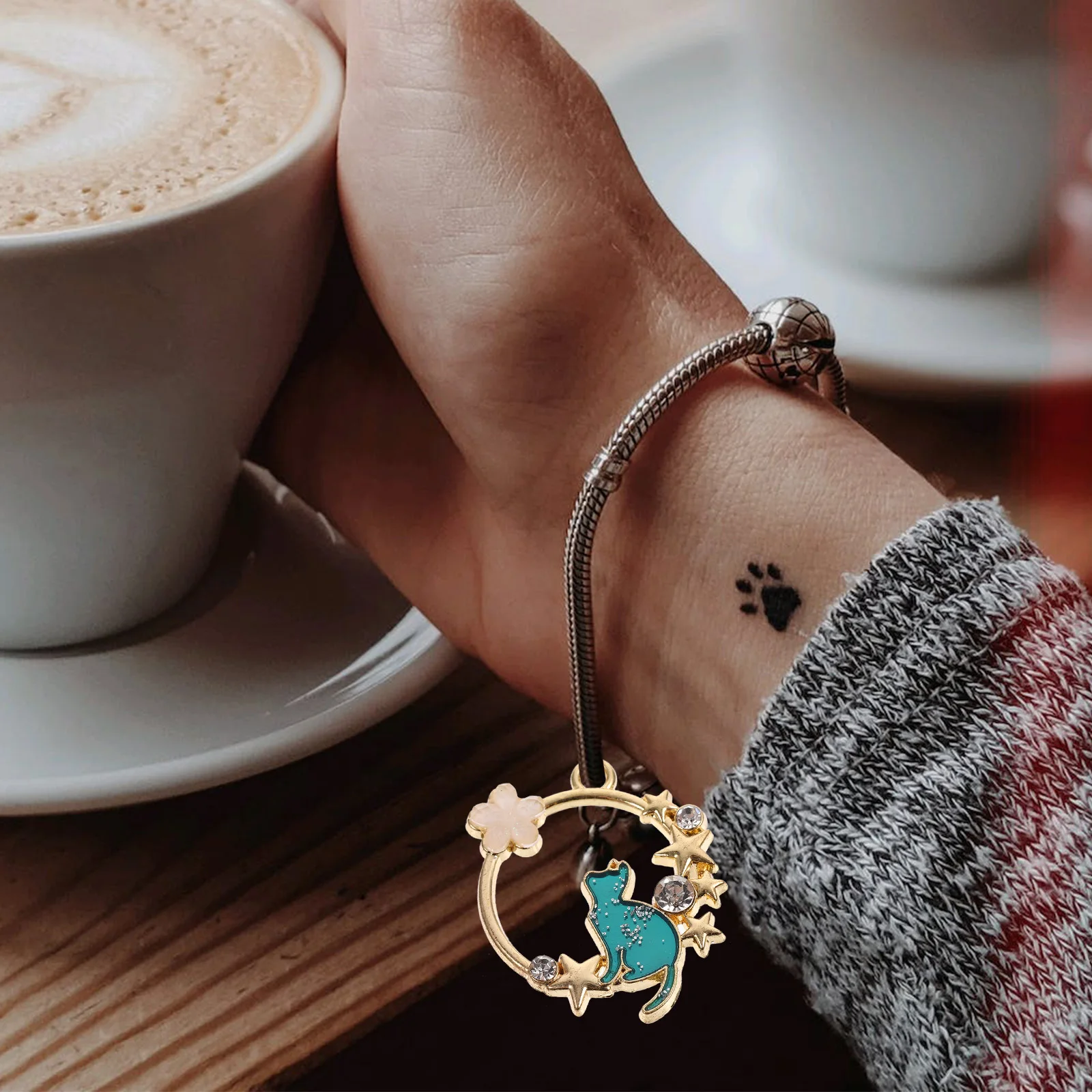 

10 шт., цветочный венок, подвеска в виде кота, изготовление ювелирных изделий своими руками, подвески для ожерелья, браслета, серьги, декоративные подвески из сплава