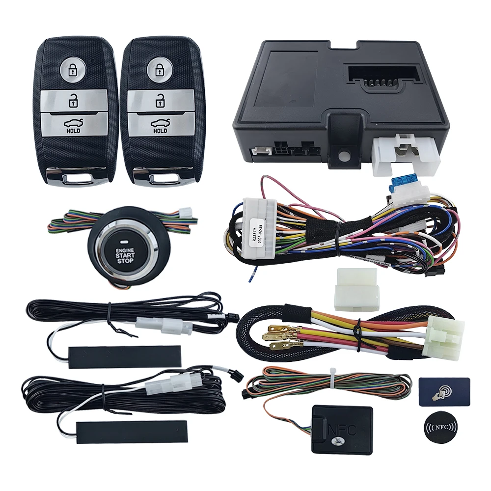 OVI Universal Keyless Entry Car Alarm System With Remote Start Push System Vehicle Security Equipment