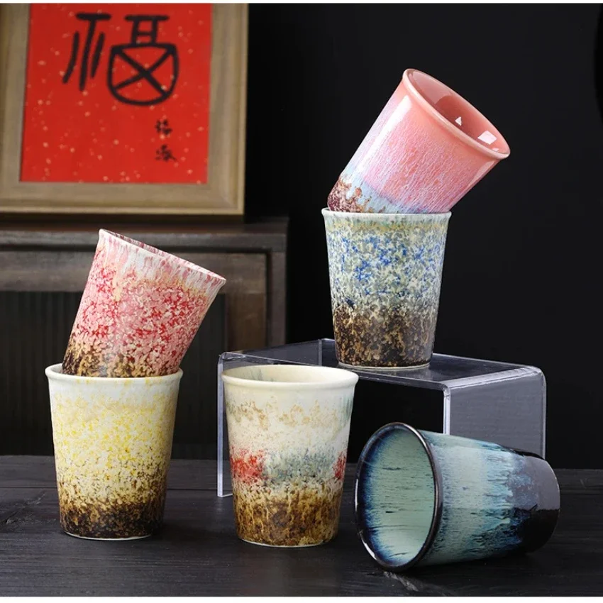 Colorful Kiln-turned Teacup Master Cup Multicolor Large-capacity Ceramic Coke  Drinking Cup High-value Coffee Gift Mug
