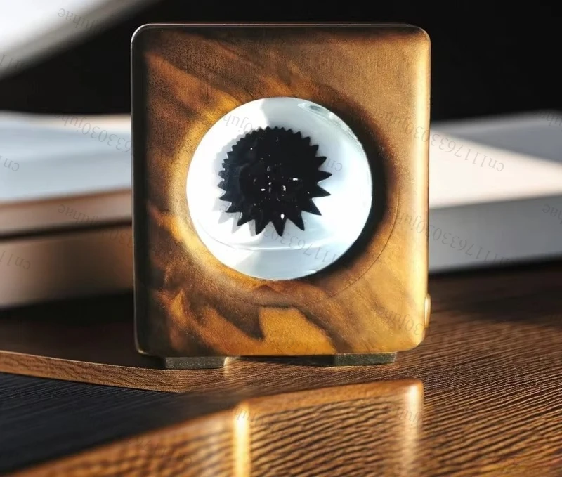 Handmade solid walnut ferromagnetic fluid music rhythm lamp, desktop pressure reducing decoration with pickup