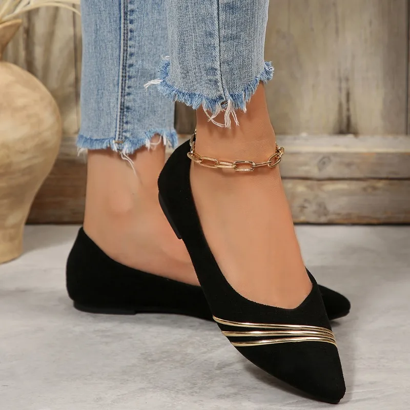 حجم كبير الانزلاق على كعب منخفض حذاء فردي موضة أشار تو الفم الضحلة لينة وحيد عدم الانزلاق مقاومة للاهتراء أحذية منخفضة