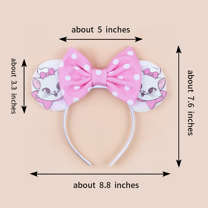 Kawaii Disney Marie Cat Headband Sequined 5\