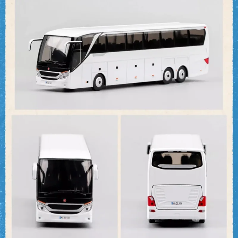 Perka Diecast escala 1:64 autobús turístico coche aleación simulación coche modelo colección clásica recuerdo exhibición adornos niño regalo juguete