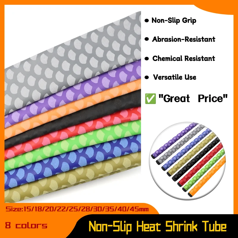 

1M 15/18/20/22/25/28/30/35/40/45mm Non-slip Heat Shrink Tube for Fishing Rod DIY Racket Sleeve Electrical Insulation Shrink Wrap