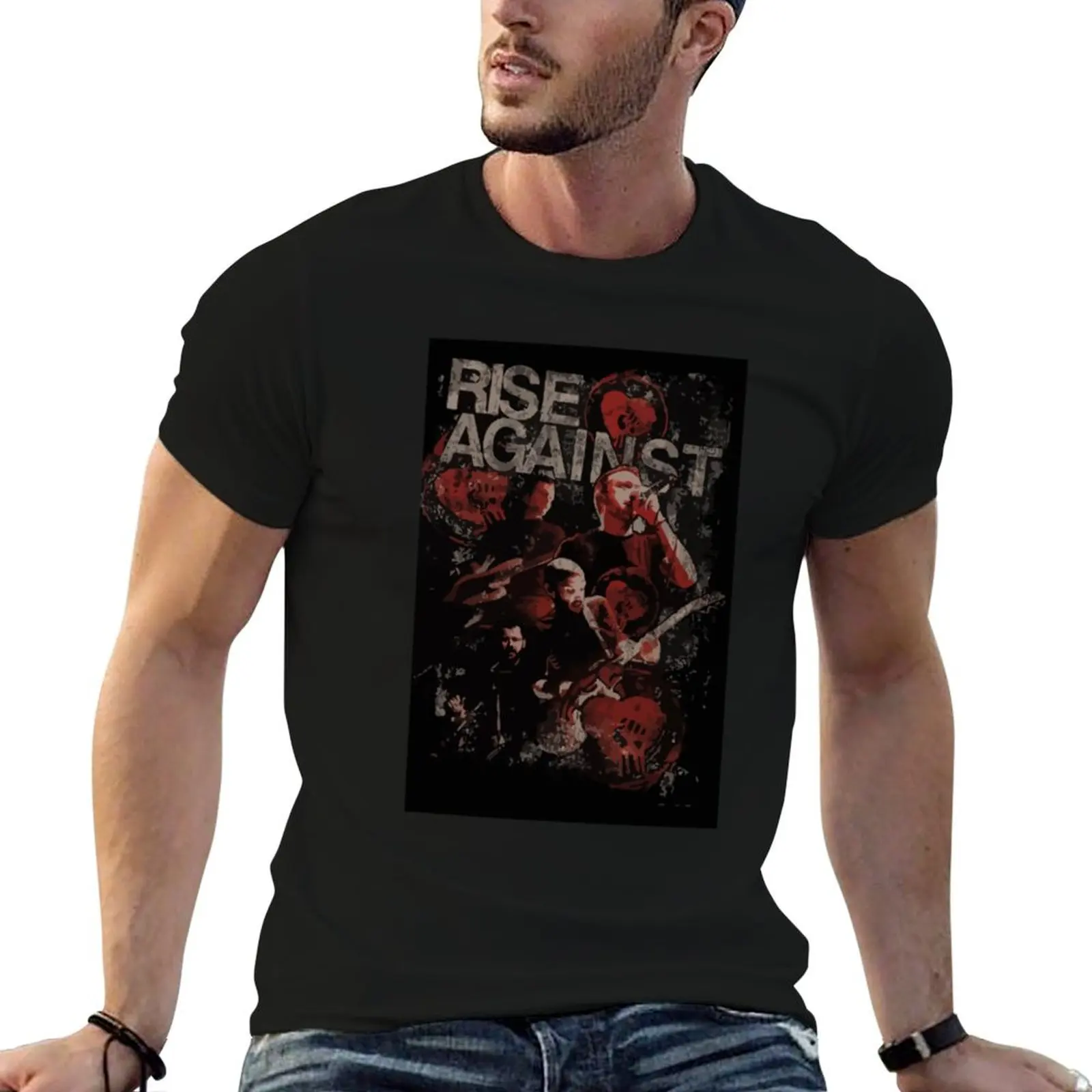 kembang-Rise-Against-band-kanginan Premium Scoop T-Shirt Outdoor Work Short Sleeve Top