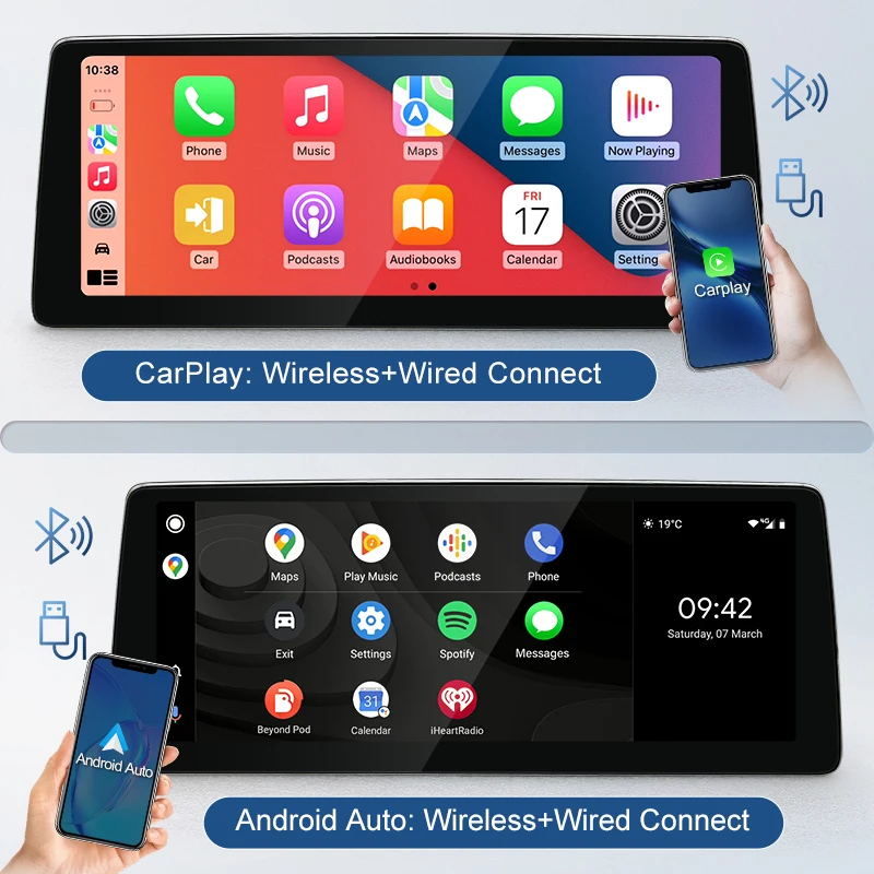 STWEI 2026 New Slim Screens Linux System 12.8inch 2400X900 For BMW 3/5Series E60 E61 E92 E93 Wireless CarPlay Auto player  KSW view 5
