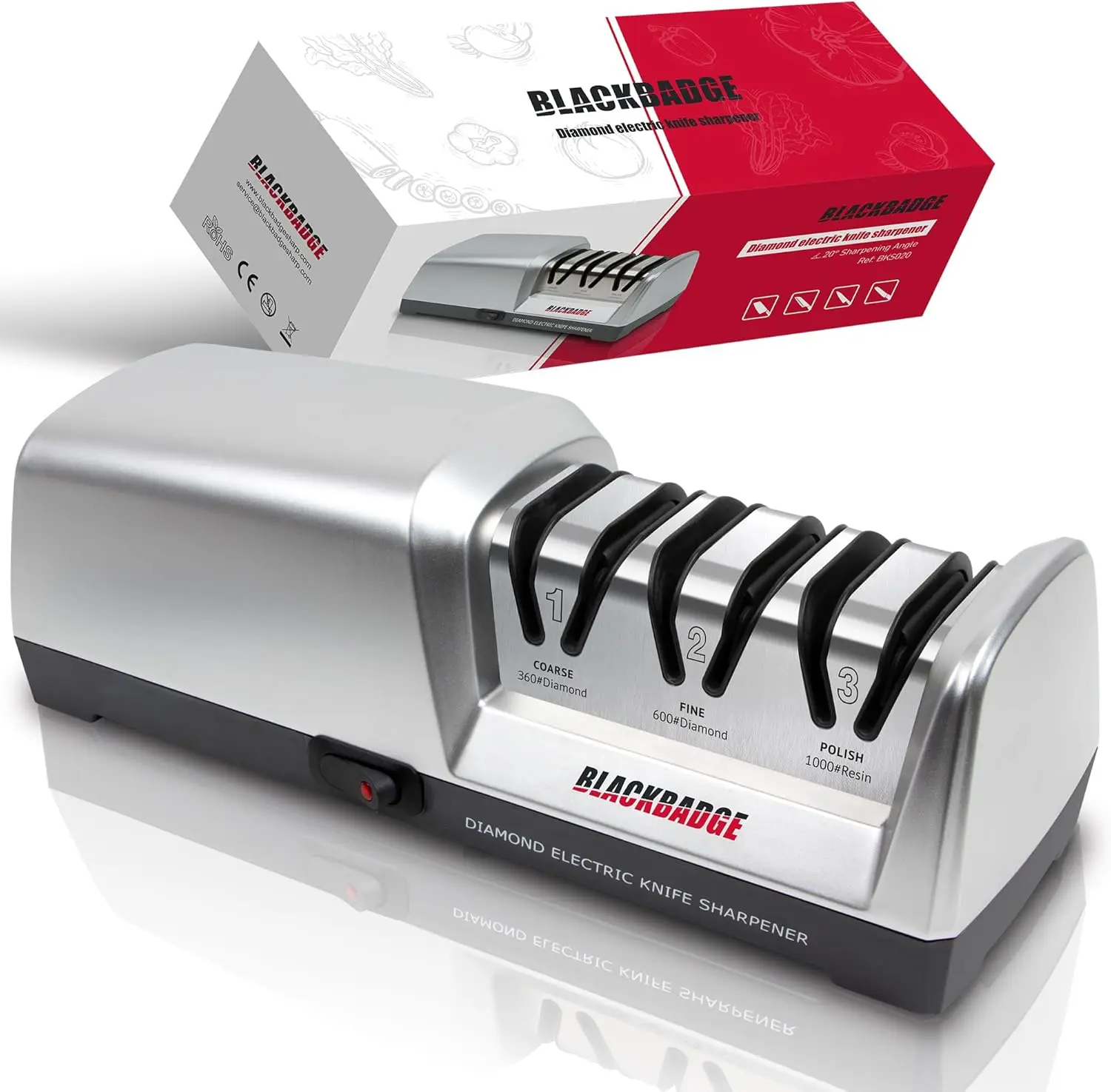 

Профессиональная 3-ступенчатая электрическая точилка для ножей с алмазными абразивами для кухонных ножей