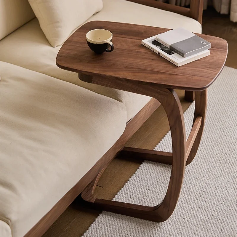 

North American black walnut log side table, sofa corner, household solid wood tea machine, movable