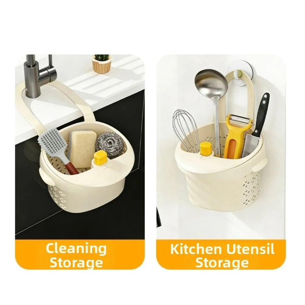 Creative Sink Hanging Strainer Basket Punch-free Openable Bottom Cover Food Residue Separator Multifunctional Detachable