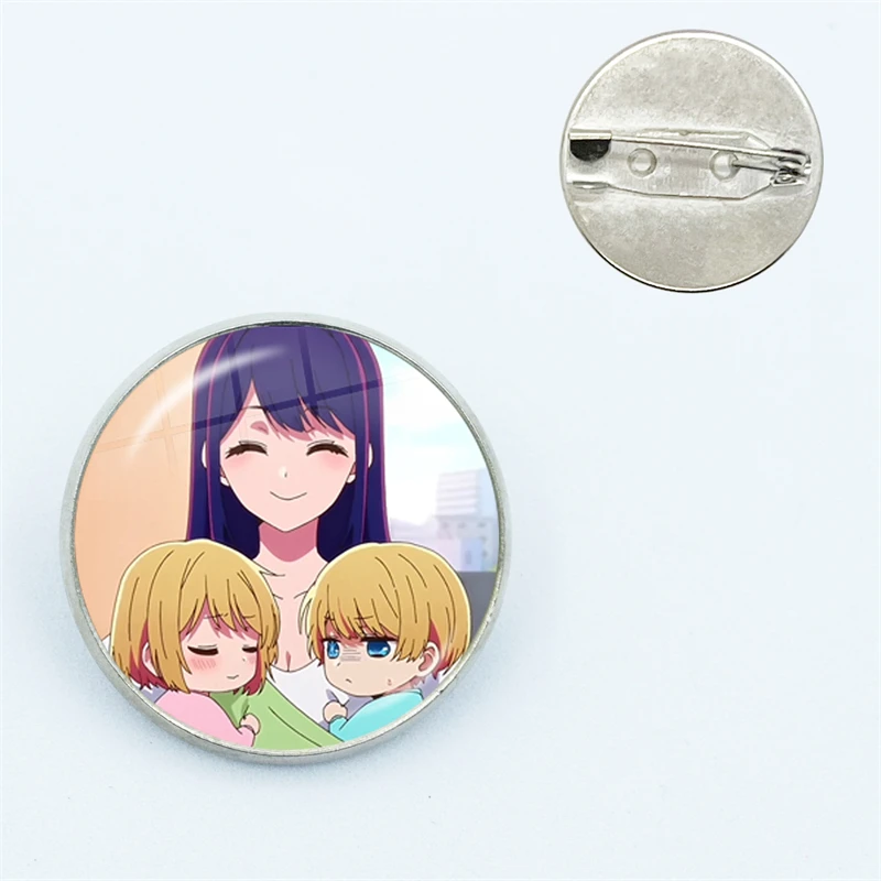 Japanese Anime Oshi no Ko Pin Glass Dome Brooches Shirt Lapel Teacher Tote Bag Backpacks Badge Cartoon Gift Brooches Pins Gift image 5