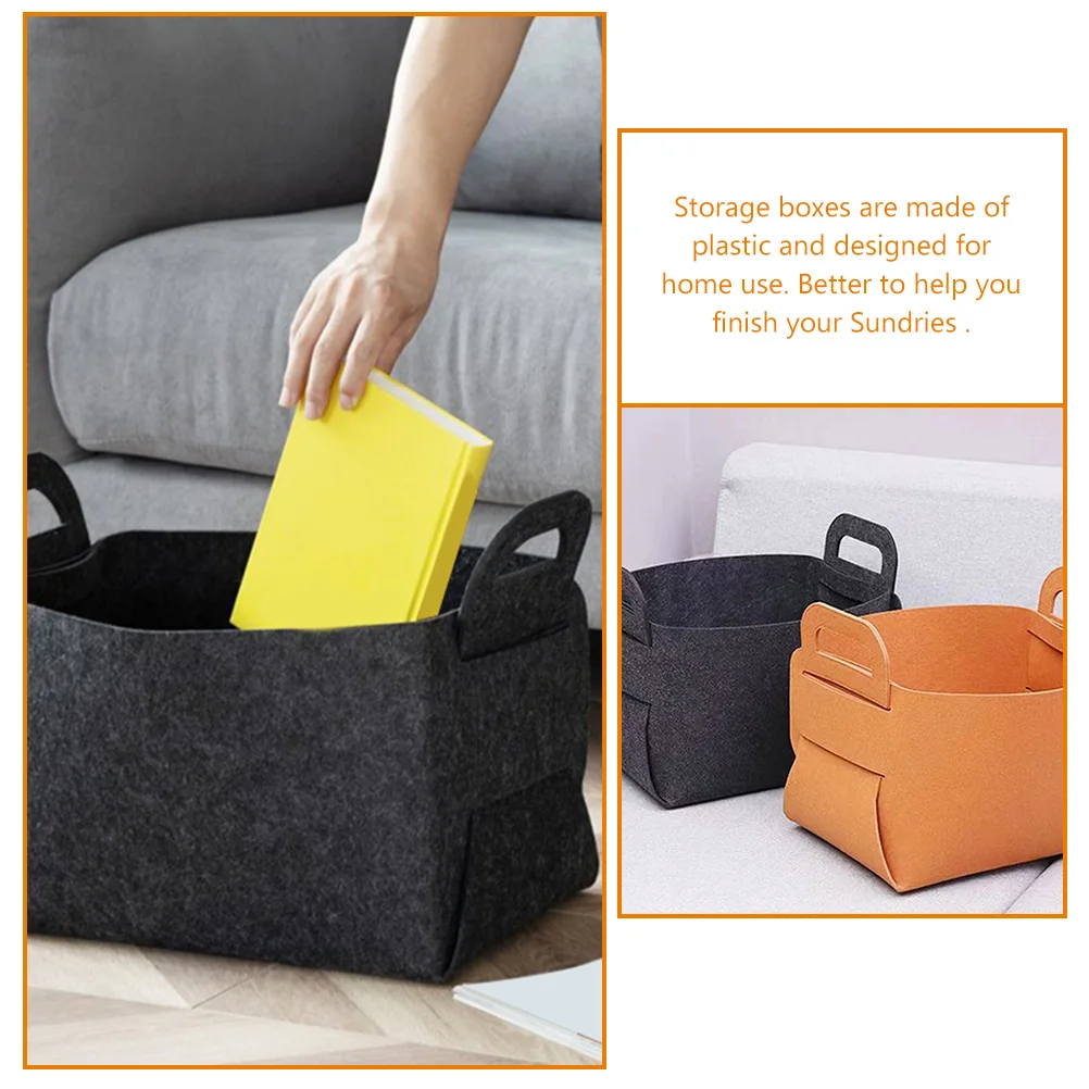 

2pcs Felt Storage Basket Desktop Organizer Cube Bin For Sundries Home Use Stationery Holder Fabric Container Household