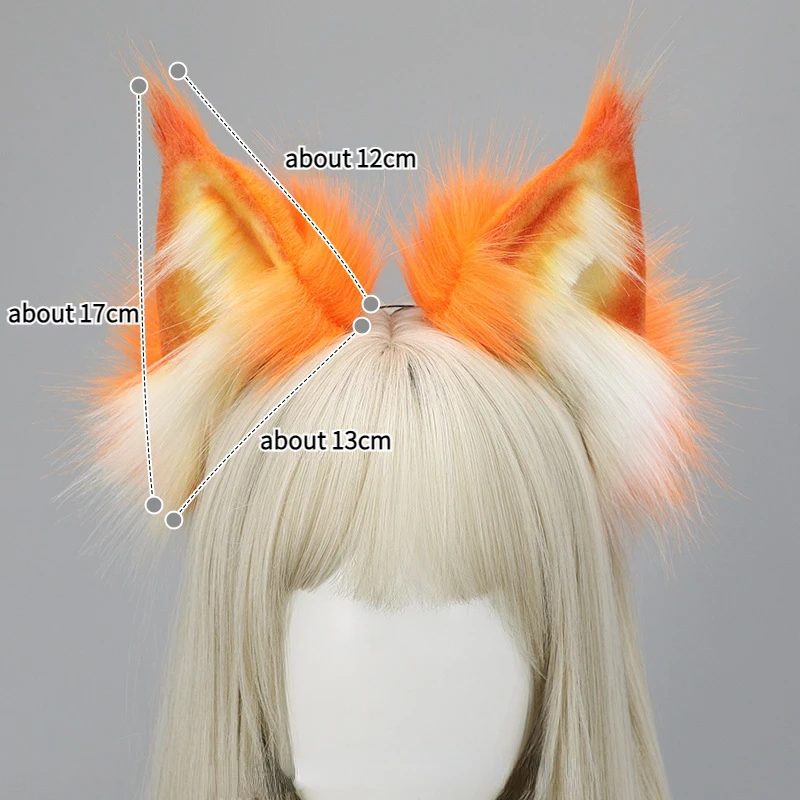 Kawaii Cat Ear Headdress Woman Cute Plush Furry  Fox Ears Headband Lolita Anime Cosplay Masquerade-Party Ear Hair Accessories