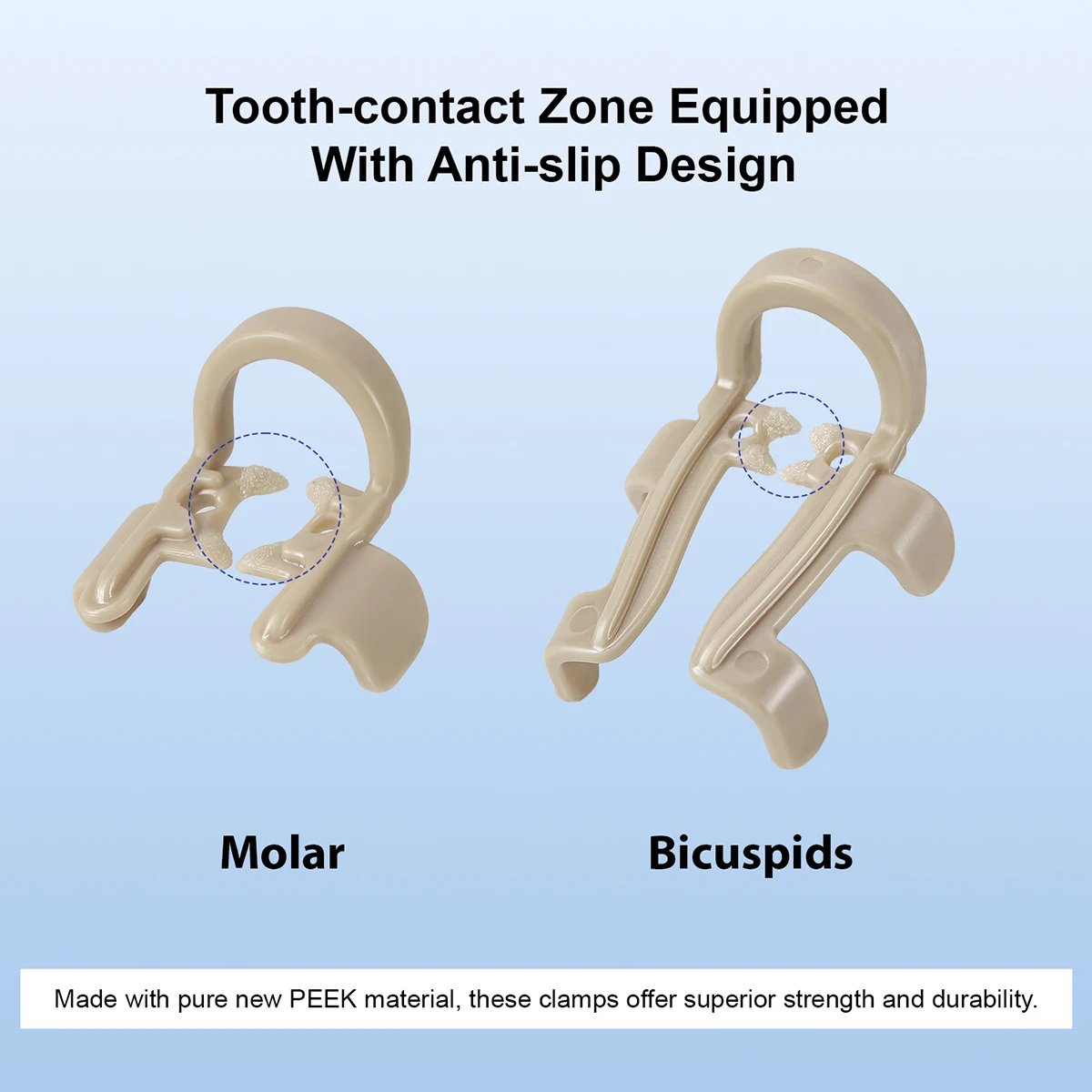 4 Stück/Box AZDENT Dental-Klammern für Baumwollrollen, für Molaren und Prämolaren, autoklavierbar, sterilisierbar, Zahnmedizin-Laborwerkzeuge – Detail 8