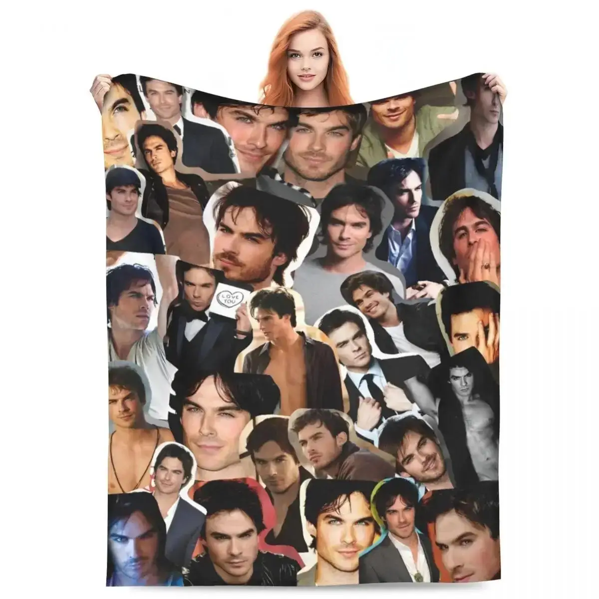 

Фланелевое одеяло Damon Salvatore «Дневники вампира», теплое декоративное одеяло для стены, кровати, улицы, многофункциональное, для весны и осени