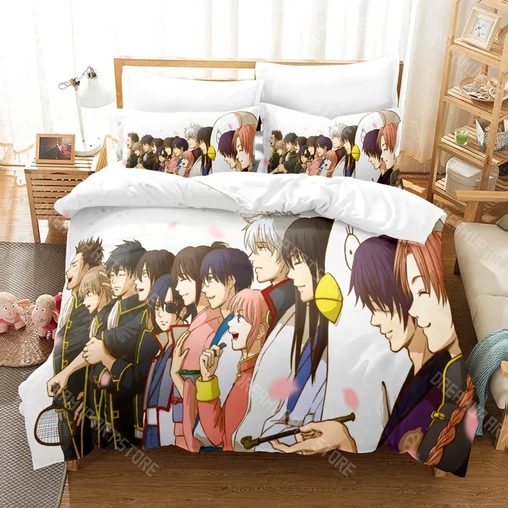 3D Printed GINTAMA Gintoki Sakata Bedding Set for Boys Girls Duvet Cover Pillowcase Twin Queen King Full Single Double Sizes