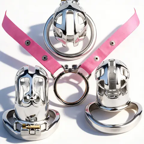 FRRK Male Python Long Mamba Chastity Cage Hex Lock Cock Abstinence Restrain Device 정조대 Anti-Escape Training Fetish Sextoys