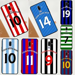 Personalised Football Number Strips Case For Samsung Galaxy A3 A5 J1 J3 J5 J7 2017 2016 J8 A7 A9 A6 A8 J4 J6 Plus 2018 Cover