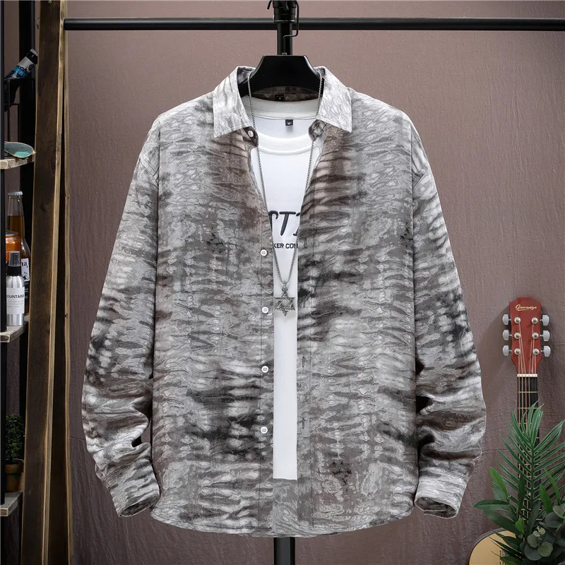 

2024 spring new style Men's Classic Fashion Shirt autumn Men's Casual Plush long sleeve High Quality Shirt size M-2XL