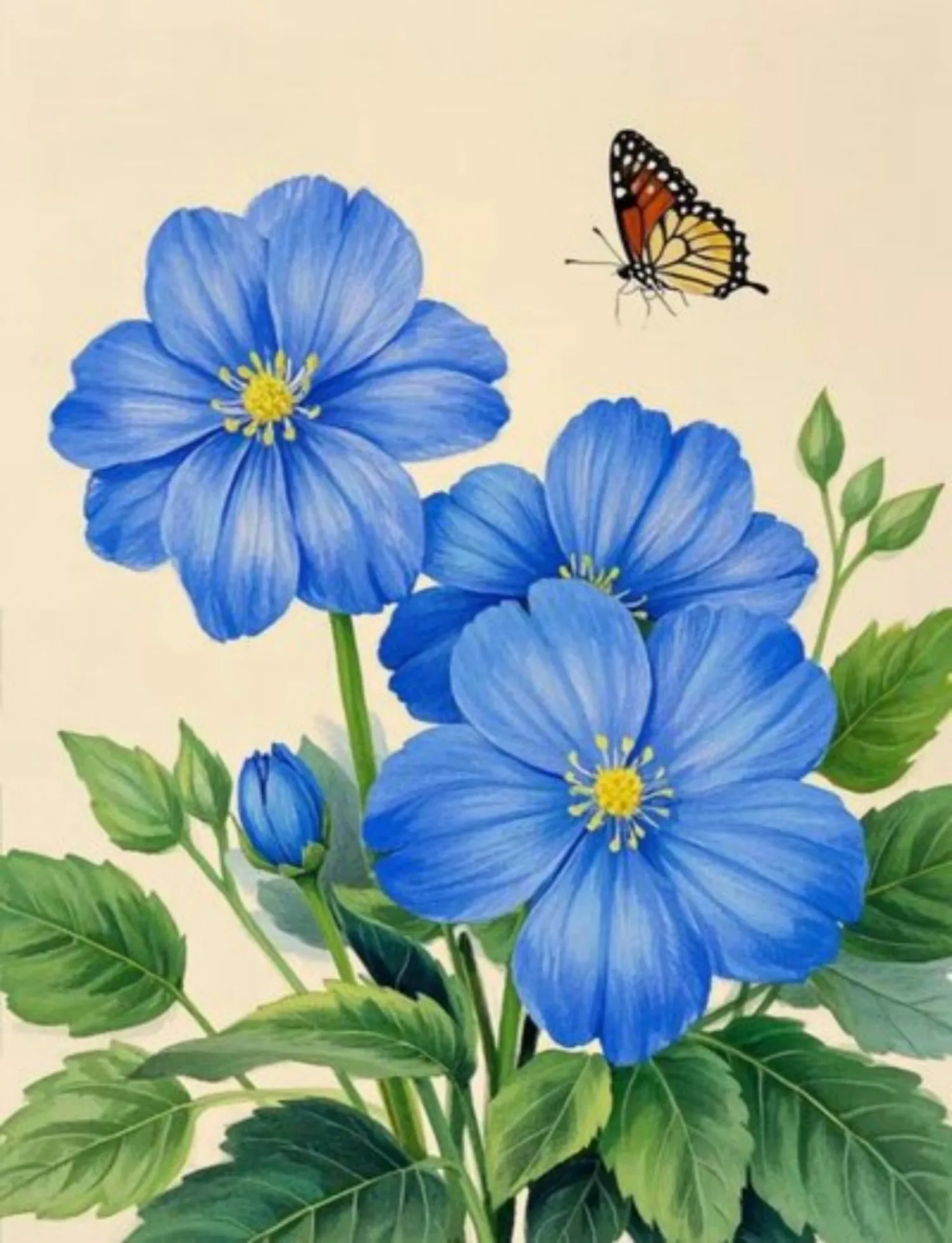 300499--Romantic Floral Hand Paint By Numbers Home Decoration Art