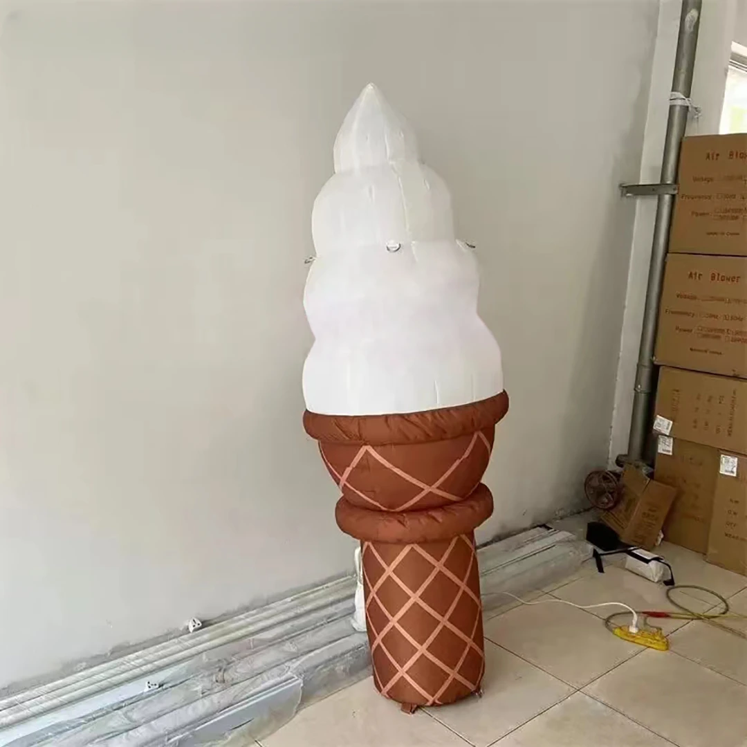 Giant Inflatable Ice Cream Cone Model Air Blow Sundae Balloon Summer Booth Decoration Event Stage Advertising Props