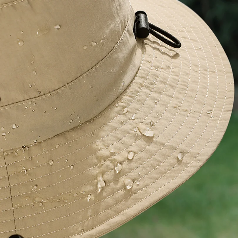 Waterproof Bucket Hat for Women 6cm Brim Sun Hat Foldable Hangable Outdoor Hiking Camping Panama Caps Quick Drying Basin Cap