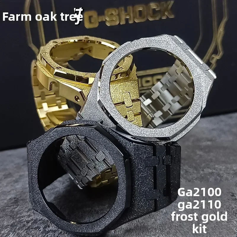 GA-2100 Modified bezel Kit For Casio G-Shock GA2100 GA-2110 WatchBand 316L Set Metal Bracelet Watch Strap Case men's Accessories