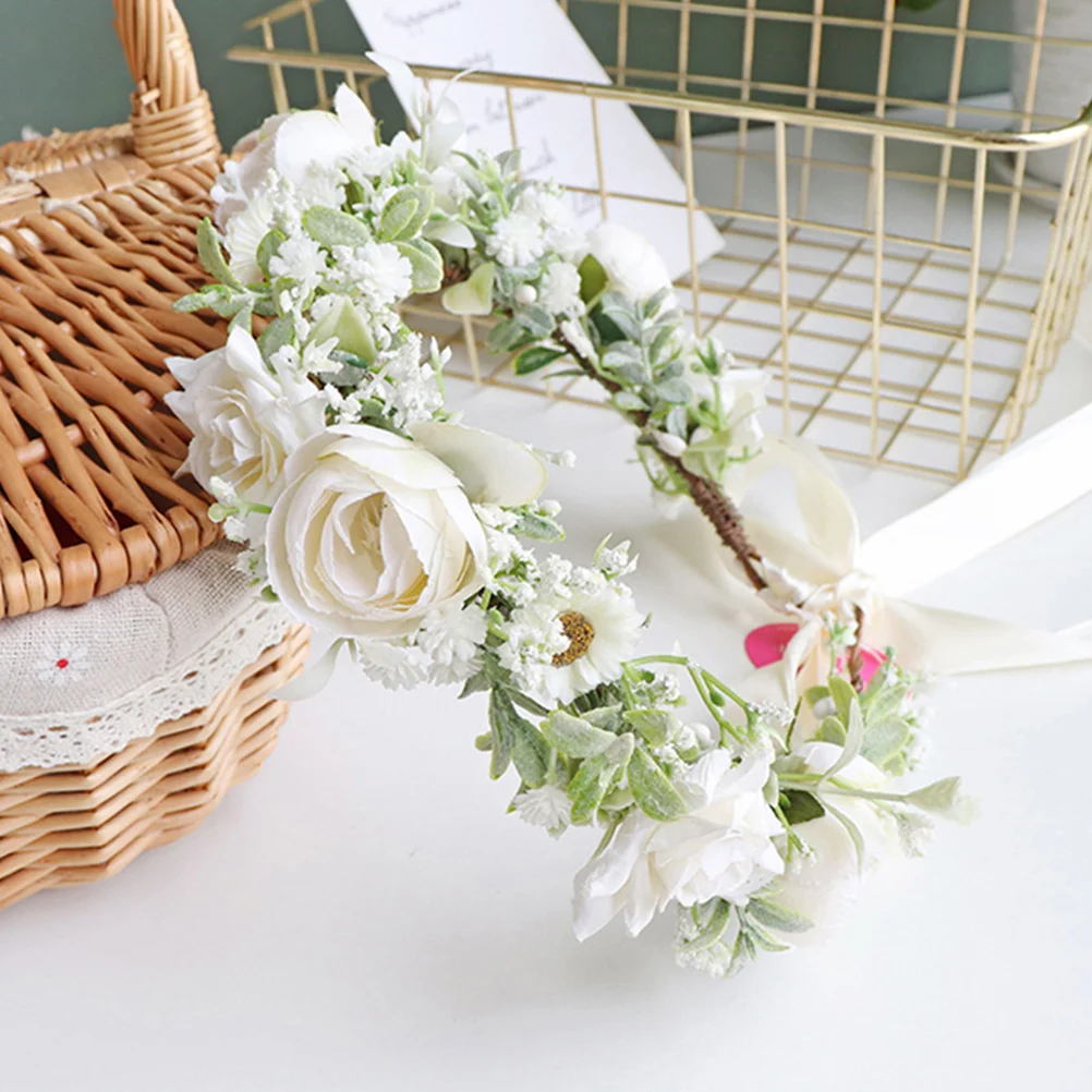 

Bride Wedding Party Flower Wreath Delicate Garland Decor Hanging Wreath For Theme Pageant Event Multi-Functional