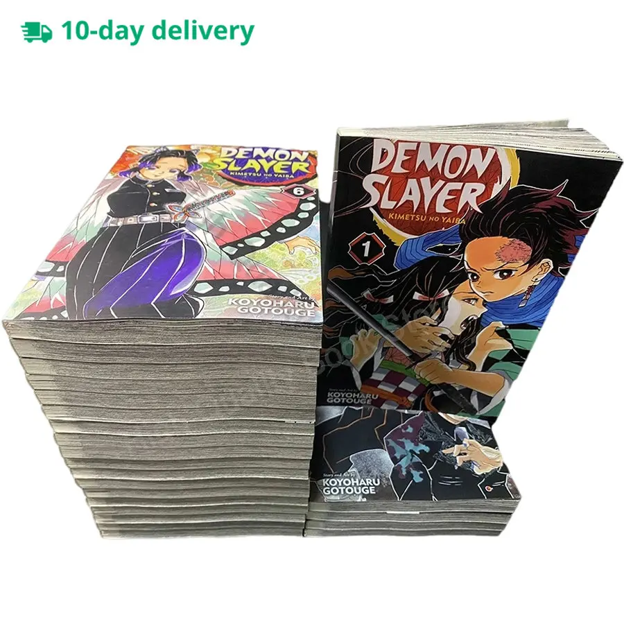 Anime Demon Slayer Kimetsu No Vol 1-10 Yaiba Japón Youth Teens Fantasy Science Mystery Suspense Manga Comic Book, inglés, 10 Book