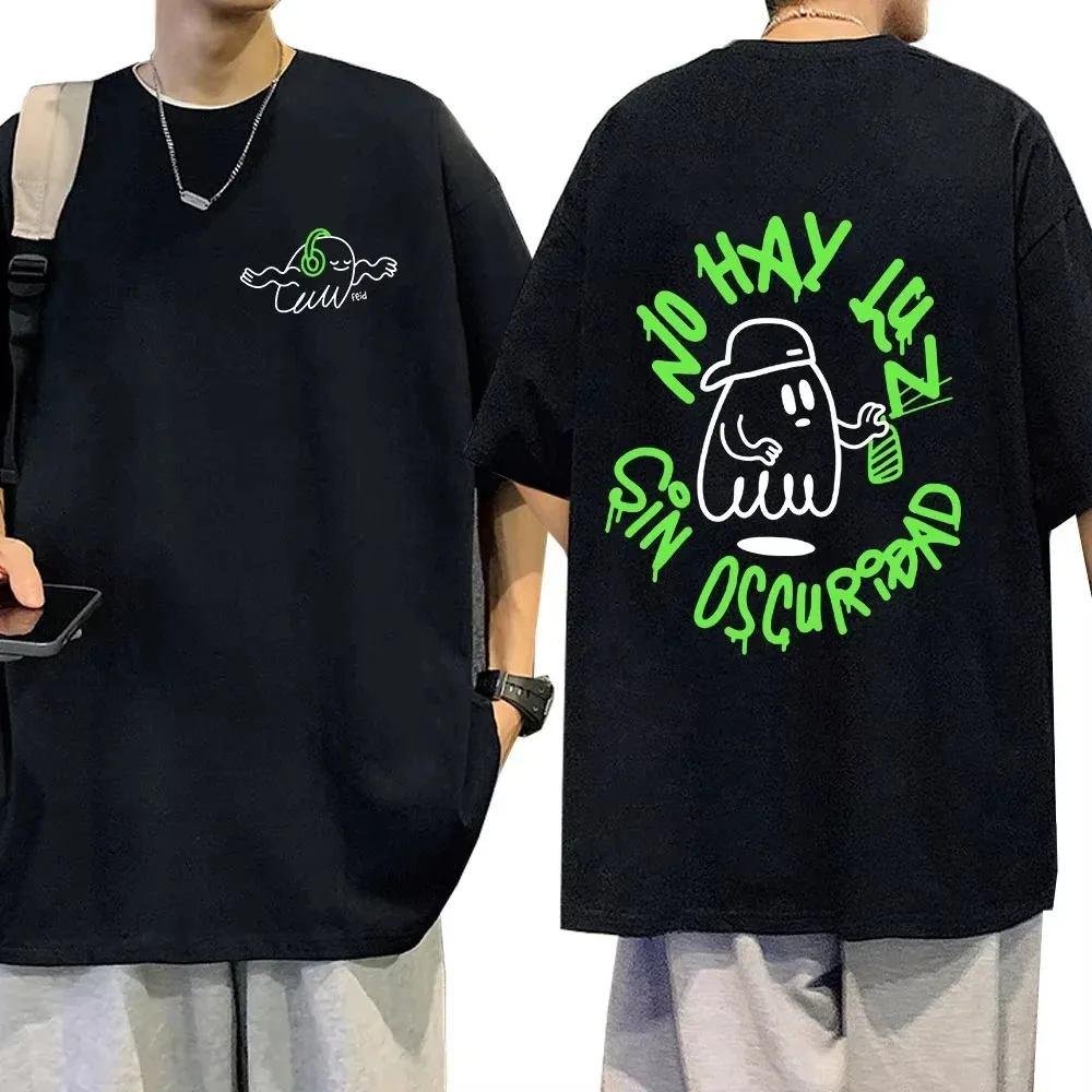 Camiseta Casual de Algodón con Cuello Redondo, Feid Ferxxo No Le Temas A La Oscuridad, Camisetas para Hombre y Mujer, Moda Hip Hop Vintage, Camiseta Oversize