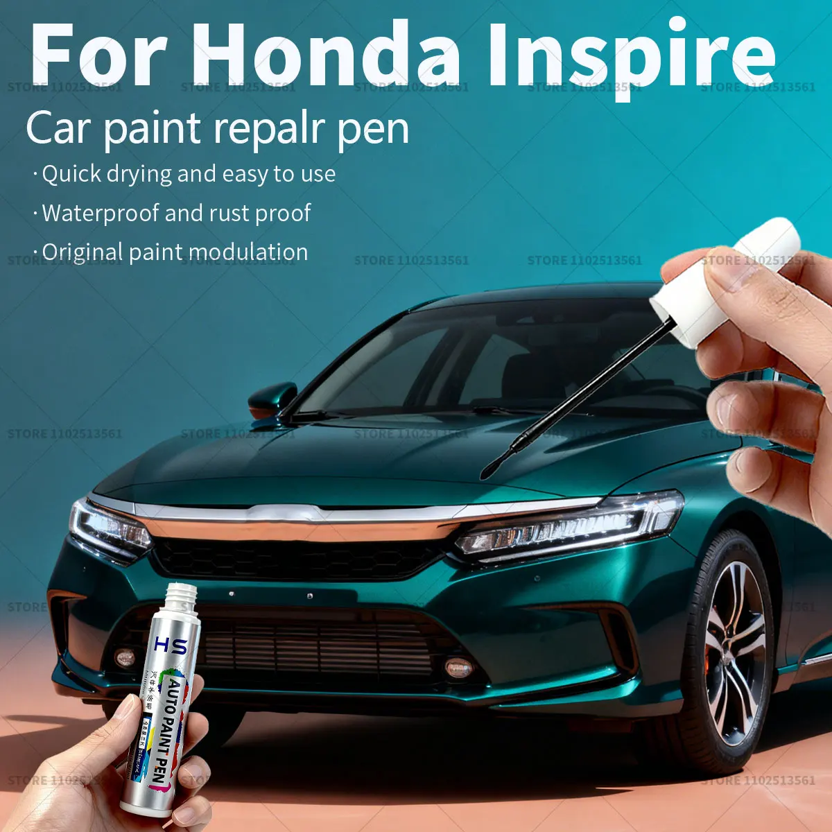 For Honda Inspire Car Paint Repair Pen Touch Up Scratch Remover DIY Auto Accessories Blue Green G516P Black NH731P Red R550P
