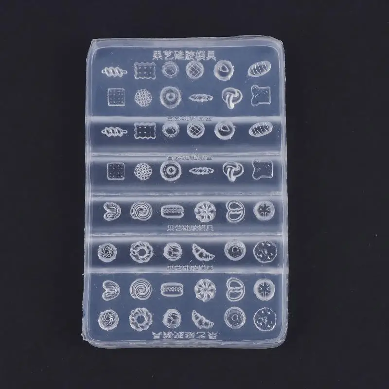 【Nice】Nail Art Silicone Mold Mini Dessert Mold Bread Croissant Toast Biscuits Baking Tools Diy Silicone  Templates Nails Mold