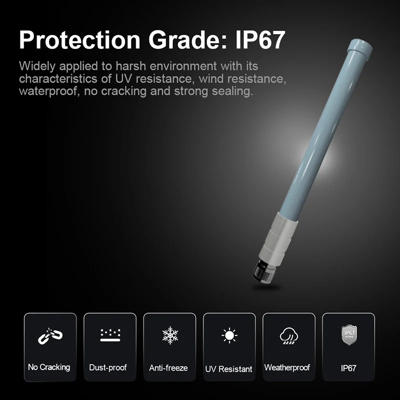 Imagem -03 - Antenas de Comunicação Exteriores n Fibra de Vidro Masculina 600mhz 700mhz 4dbi