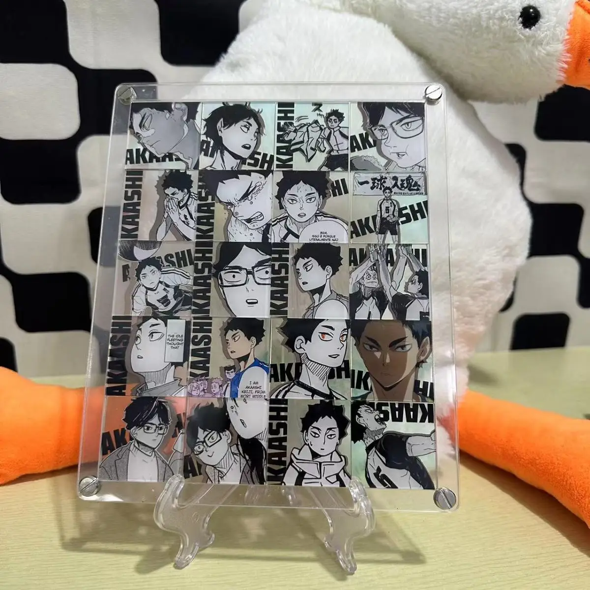 Cartoon Anime Haikyuu!! Acrylic Film Standing Plates Hinata Shoyo Shake Fighter Display Frame Painting Bedroom Tabletop Ornament