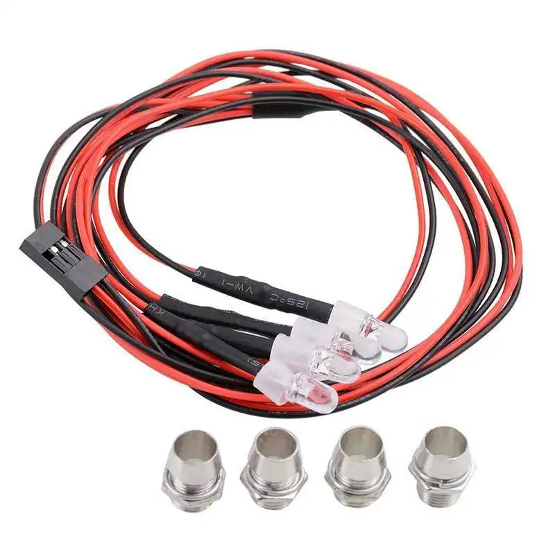 Rc التحكم عن بعد الوقود الكهربائية نموذج سيارة ضوء عالية الجودة مصباح ليد 4 قطر 5 مللي متر الخرز مع كوب مصباح معدني