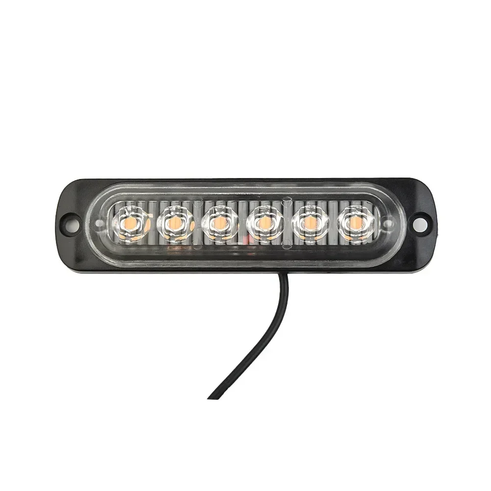 12V-24v Car Led Light Bar Amber Car Truck Side Marker Light Turn Light Bar Indicators Lamps Hazard Beacon Warning Lamp 6 Led