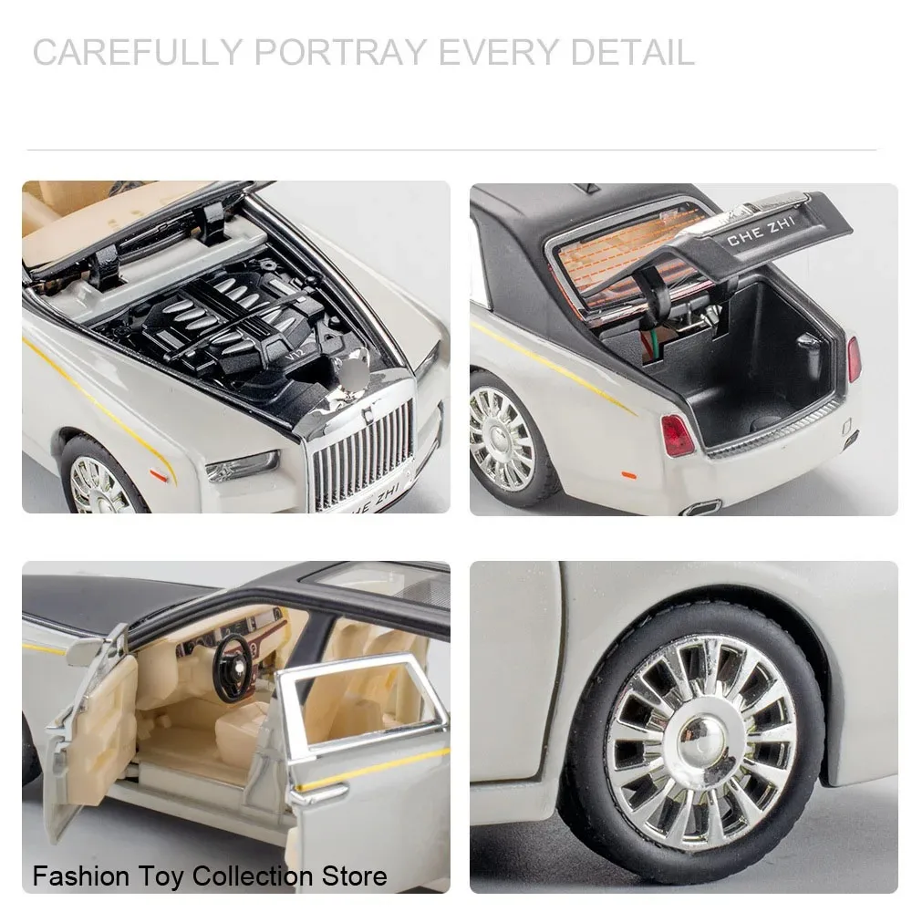 1: 32 Rolls-Royceรถรุ่นจําลองDiecastsของเล่นเสียงและแสงดึงกลับยานพาหนะ