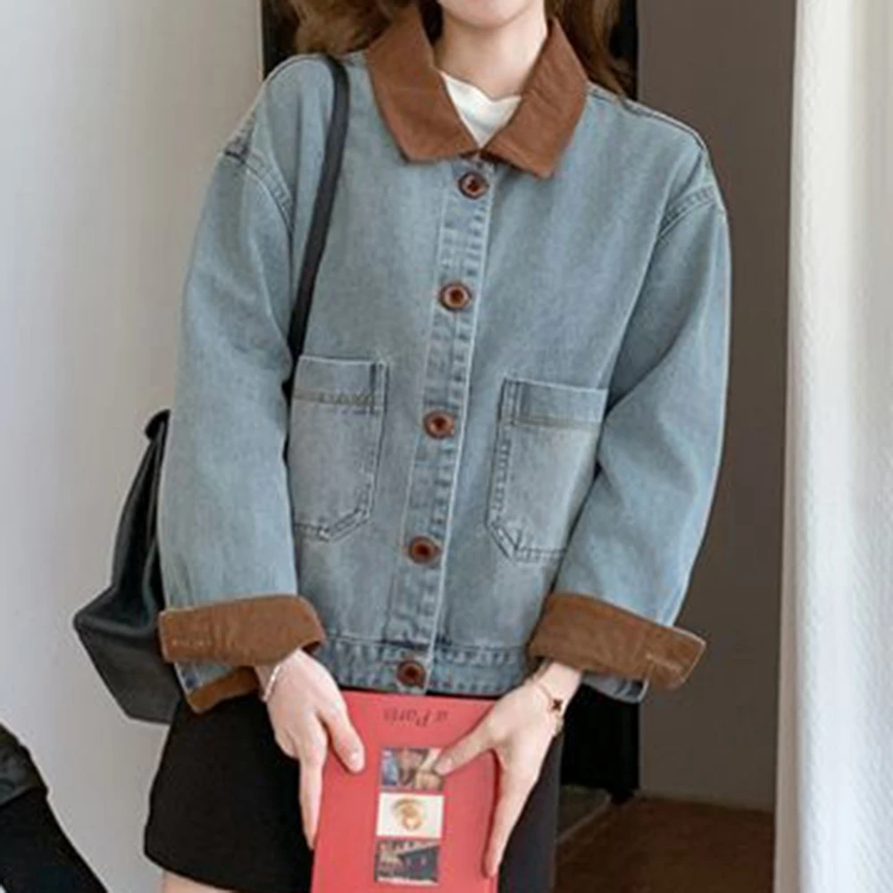 Blue retro small denim jacket women's short 2025 autumn new models this year popular design jacket top