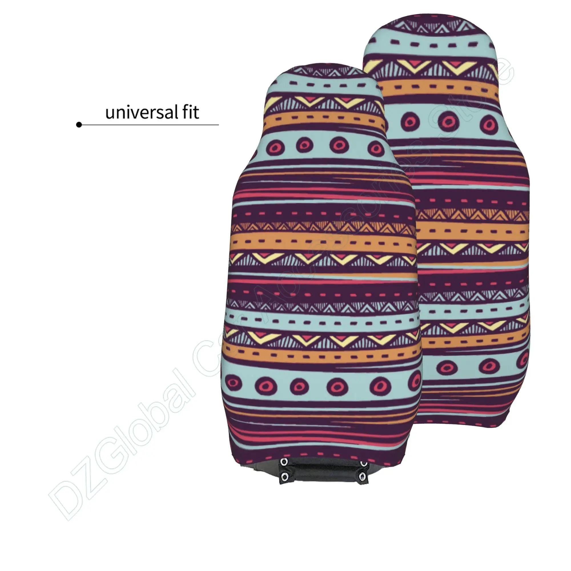 Colorful Stripe Seat Cover Baja Saddle Blanket Weave Universal Bucket Seat Cover Set of 2 Aztec Pattern Car Seat Cover Set