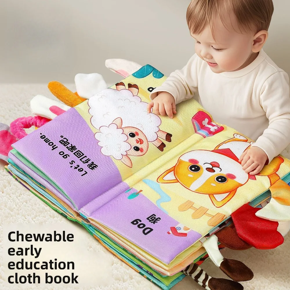 

Мягкая моющаяся книга из безопасного материала для развития тактильного восприятия и мелкой моторики, интерактивная развивающая игрушка для малышей