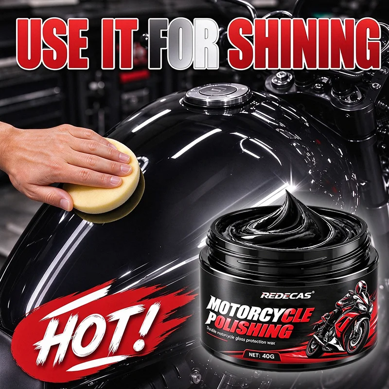 Professional Motorcycle Shine Wax, Durable Black Glossy, Plastic Polish Repair, Tire Wax, Universal for Car Bicycle Accessories
